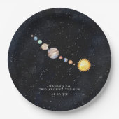 宇宙 |システム太陽の誕生日パーティー ペーパープレート (正面)
