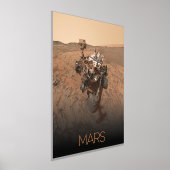 宇宙、システ太陽のム、惑星火星、好奇心 箔ポスター (レイダウン)