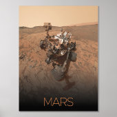 宇宙、システ太陽のム、惑星火星、好奇心 箔ポスター (正面)