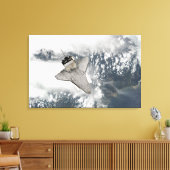 宇宙・シャトル・ディスカバリーの下面 キャンバスプリント (インサイチュ (リビング))