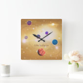 宇宙 スクエア壁時計 (ホーム)