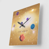 宇宙 スクエア壁時計 (傾斜)