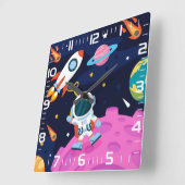 宇宙 スクエア壁時計 (傾斜)