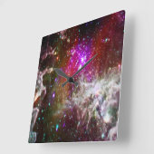 宇宙-パクマン星雲 スクエア壁時計 (傾斜)