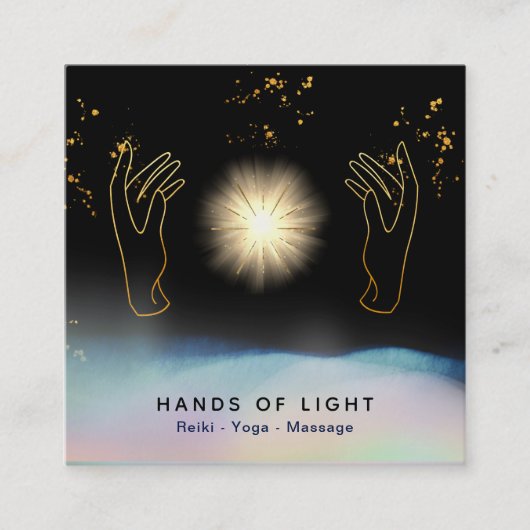 *~*宇宙 ヒーリングハンズユニバーススターズエネルギー スクエア名刺 (正面)