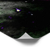 宇宙。光沢のある白の背景。スモーク石板写真 ポスター (角)