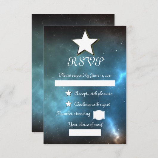 宇宙 出欠カード (正面/裏面)