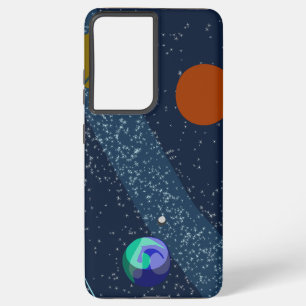 宇宙 地球 銀河 サムスン ケース ギャラクシーS21