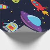 宇宙(大きいイメージ)の包装紙のロボット ラッピングペーパー (角)