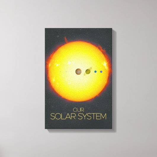 宇宙、太陽のシステム、太陽と惑星 キャンバスプリント (正面)