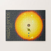 宇宙、太陽のシステム、太陽と惑星 ジグソーパズル (横)