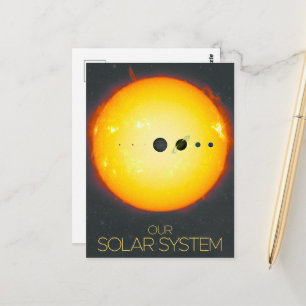 宇宙、太陽のシステム、太陽と惑星 ポストカード