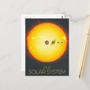 宇宙、太陽のシステム、太陽と惑星 ポストカード