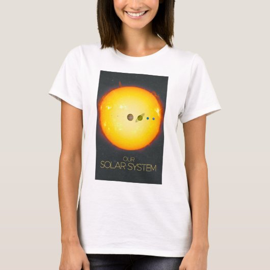 宇宙、太陽のシステム、太陽と惑星 Tシャツ (正面)