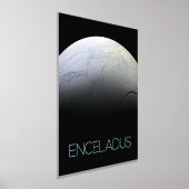 宇宙、宇宙、システ太陽のム、ムーンエンケラドゥス 箔ポスター (レイダウン)