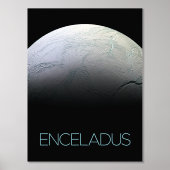 宇宙、宇宙、システ太陽のム、ムーンエンケラドゥス 箔ポスター (正面)