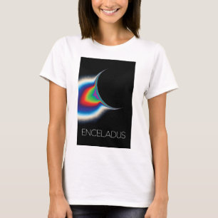 宇宙、宇宙、システ太陽のム、ムーンエンケラドゥス Tシャツ