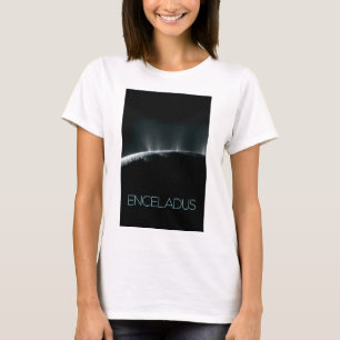 宇宙、宇宙、システ太陽のム、ムーンエンケラドゥス Tシャツ