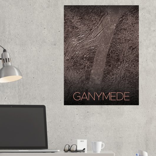 宇宙、宇宙、システ太陽のム、ムーンゲニメデ 箔ポスター (インサイチュ (デスク2))