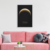 宇宙、宇宙、システ太陽のム、ムーンタイタン キャンバスプリント (インサイチュ (リビング))