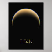 宇宙、宇宙、システ太陽のム、ムーンタイタン 箔ポスター (正面)