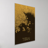 宇宙、宇宙、システ太陽のム、ムーンタイタン 箔ポスター (レイダウン)