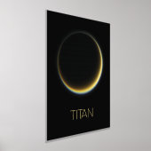 宇宙、宇宙、システ太陽のム、ムーンタイタン 箔ポスター (レイダウン)