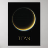 宇宙、宇宙、システ太陽のム、ムーンタイタン 箔ポスター (正面)