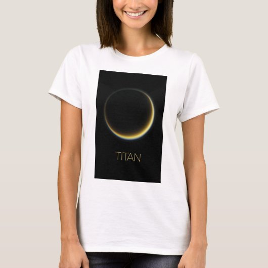 宇宙、宇宙、システ太陽のム、ムーンタイタン Tシャツ (正面)