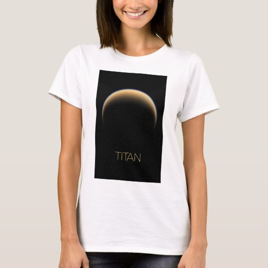 宇宙、宇宙、システ太陽のム、ムーンタイタン Tシャツ (正面)