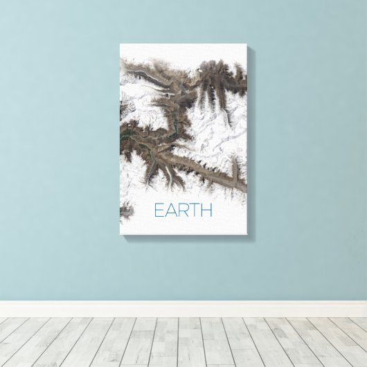 宇宙、宇宙、システ太陽のム、惑星地球 キャンバスプリント (インサイチュ (ウッドフロア))