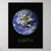 宇宙、宇宙、システ太陽のム、惑星地球 箔ポスター (正面)