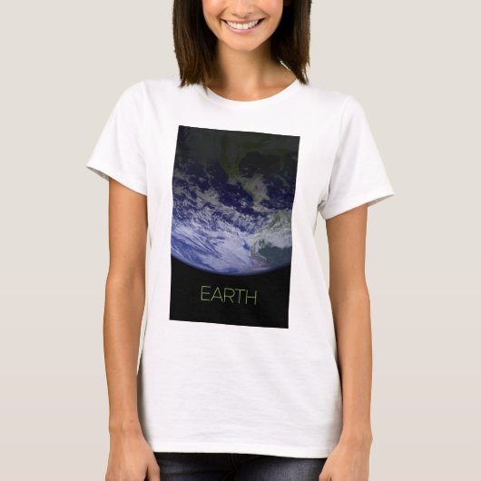 宇宙、宇宙、システ太陽のム、惑星地球 Tシャツ (正面)