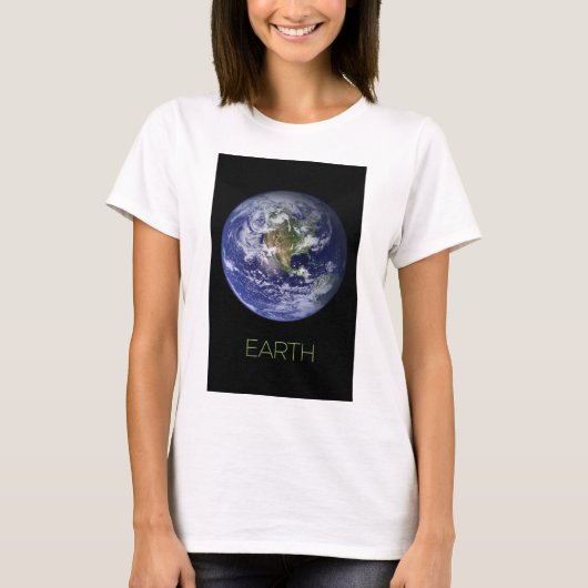 宇宙、宇宙、システ太陽のム、惑星地球 Tシャツ (正面)