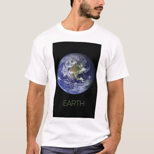 宇宙、宇宙、システ太陽のム、惑星地球 Tシャツ (正面)