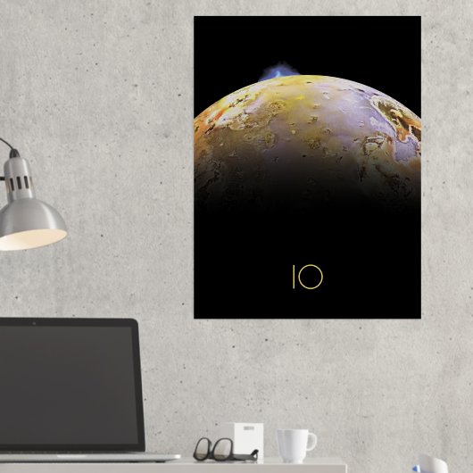 宇宙、宇宙、システ太陽のム、Moon IO 箔ポスター (インサイチュ (デスク2))