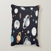宇宙。惑星と星のパターン アクセントクッション (裏面(縦))