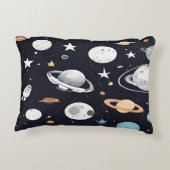 宇宙。惑星と星のパターン アクセントクッション (裏面)