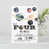 宇宙 |惑星と星 | 4th誕生日 招待状 (スタンド正面)