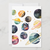 宇宙 |惑星と星 | 4th誕生日 招待状 (裏面)