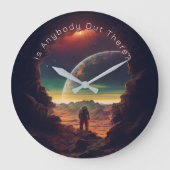 宇宙 惑星 太陽 宇宙飛行士 洞窟 ラージ壁時計 (正面)