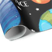 宇宙、惑星、宇宙手描きのテーマ ラッピングペーパー (ロールコーナー)