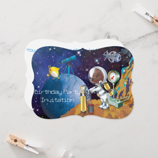 宇宙 招待状 (正面/裏面インサイチュ)