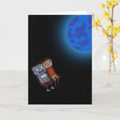 宇宙-挨拶状--を探検して下さい カード (黄色い花)