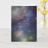 宇宙、星、銀河系および星雲 カード (黄色い花)