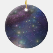 宇宙、星、銀河系および星雲 セラミックオーナメント (裏面)