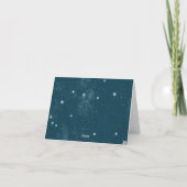 宇宙 水彩 星 誕生日 パープル ブルー サンキューカード (裏面)