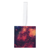 宇宙、男性の女性と子供、星、宇宙 キューブオーナメント (正面)