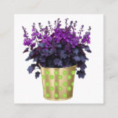 宇宙：観葉植物と花の美しい スクエア名刺 (正面)