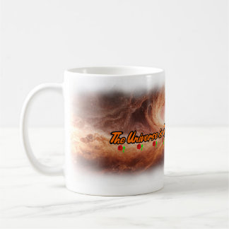 宇宙、詩、愛と白いセラミック コーヒーマグカップ